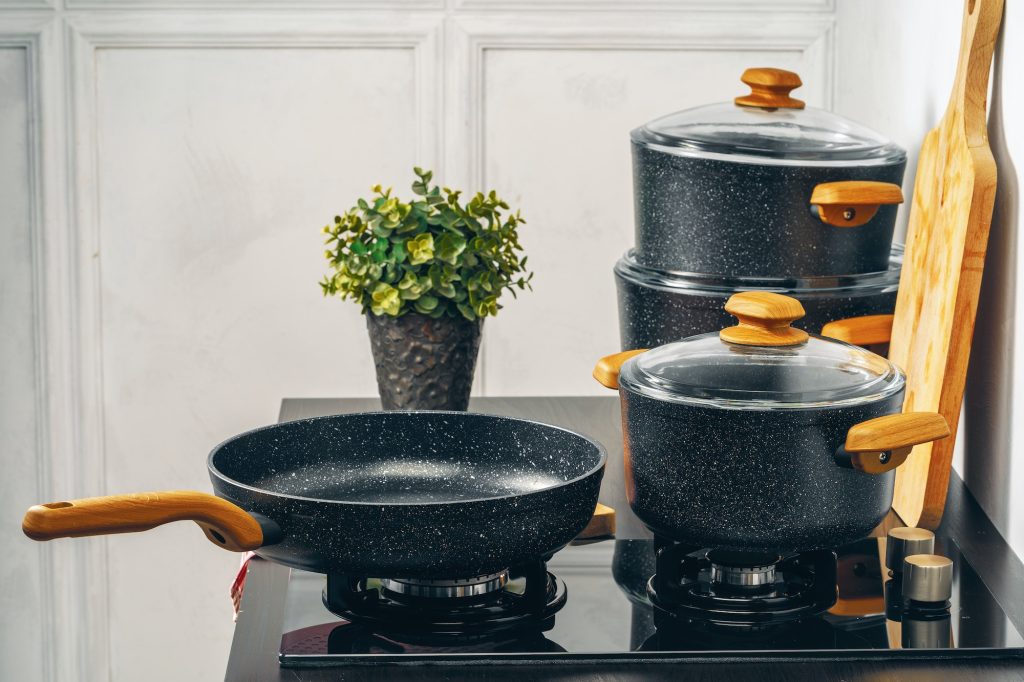 Frying Pan On The Gas Stove In A Kitchen 2 1024x682